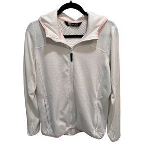 Helly Hansen Vertex Hoodie Women's Large White/pink Athletic Workout NWOT